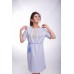 Embroidered Classic Dress "Rose Garden" Light Gray
